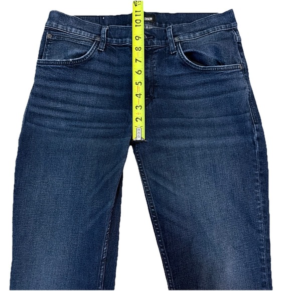 Hudson Mens Sz 33x33 Blake Slim Straight Denim Jeans Blue Stretch - Picture 5 of 10